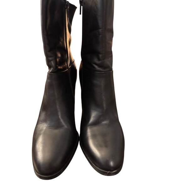 SPAZIO MODA Black Leather High Heel Ankle Boots Women Size 9.5 - Picture 4 of 14
